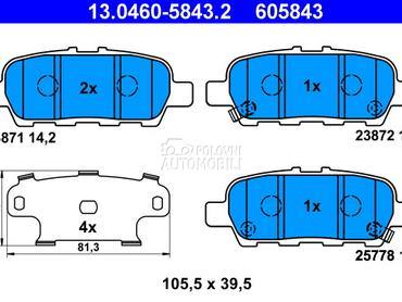 Kocione plocice ATE za Nissan Cube od 2009. do 2010. god.