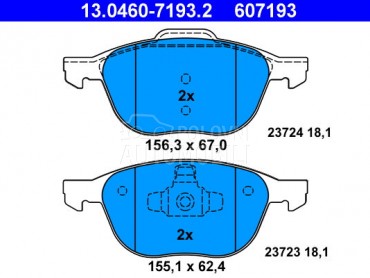 Kocione plocice ATE za Volvo C30 od 2006. do 2012. god.