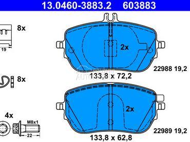 Kocione plocice za Mercedes Benz GLA Klasa od 2020. do 2023. god.