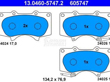 Kocione plocice ATE za Mitsubishi Pajero od 2001. do 2006. god.