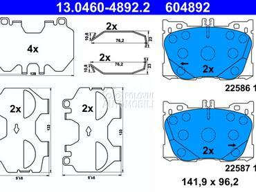 Kocione plocice ATE za Mercedes Benz C Klasa od 2016. do 2023. god.