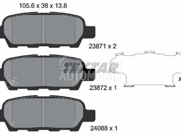 Kocione plocice TEXTAR za Nissan Cube od 2009. do 2010. god.