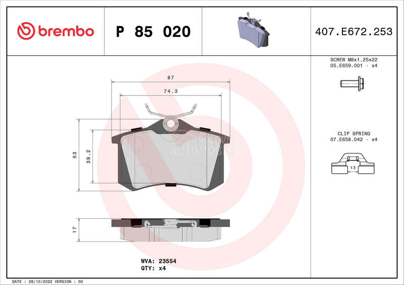 Kocione plocice BREMBO