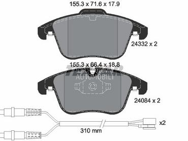 Kocione plocice TEXTAR za Peugeot 508 od 2010. do 2018. god.