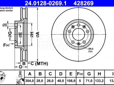 Kočioni disk za Toyota Proace City za 2019. god.