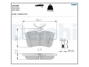 Kocione plocice DELPHI za Peugeot 508 od 2010. do 2018. god.