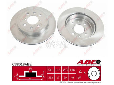 Kočioni disk ABE za Opel Agila od 2000. do 2007. god.