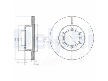 Kocioni disk DELPHI za Toyota Hilux od 1988. do 1997. god.