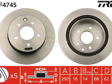 Kocioni disk TRW za Renault Koleos od 2008. do 2013. god.
