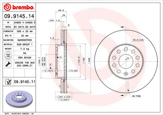Kočioni disk Brembo