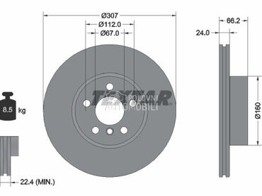 Kočioni disk TEXTAR za BMW 320 od 1999. do 2005. god.