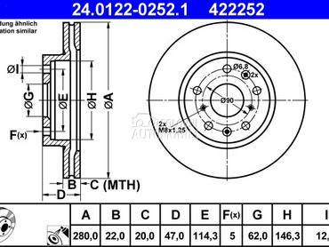 Kocioni disk ATE za Suzuki SX4 od 2006. do 2015. god.