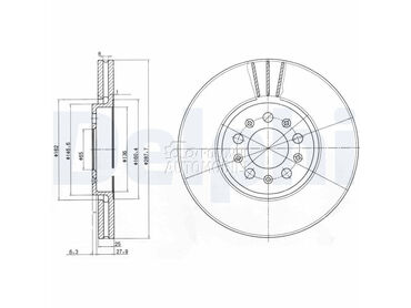 Kocioni disk DELPHI za Volkswagen Bora od 1999. do 2005. god.