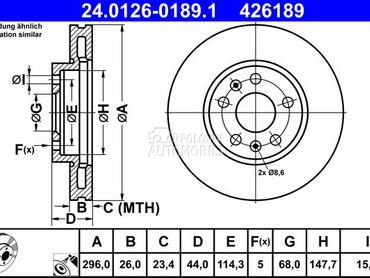 Kocioni disk ATE za Renault Talisman od 2018. do 2022. god.