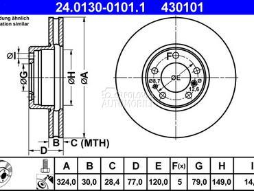 Kocioni disk ATE za Kia Sportage od 2010. do 2016. god.