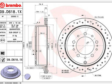 Kočioni disk Brembo za Toyota Land Cruiser od 2007. do 2013. god.