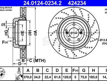 Kocioni disk ATE za BMW Serija 6 od 2003. do 2010. god.