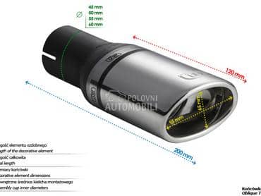 Ukrasni nastavak auspuha ULT 50mm 3  