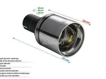 Ukrasni nastavak auspuha ULT 60mm / fi 100mm  