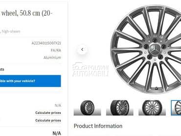 Aluminijumske felne Mercedes org 20" 5 x 112