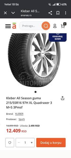 Kleber 215/55 R16 Sve sezone