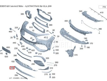 HROM LAJSNA MASKA NOSAC BRANIK za Mercedes Benz GLA Klasa