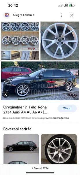 Aluminijumske felne Audi Org. 19" 5 x 112