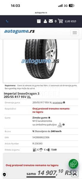 Imperial 205/55 R17 Zimska