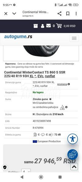 Continental 225/40 R19 Zimska