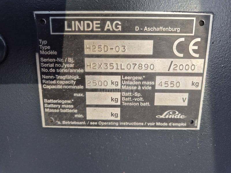 Linde H 25 Pozicioner