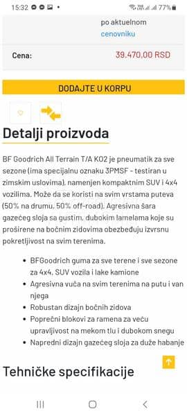 BFGoodrich 285/60 R18 Zimska