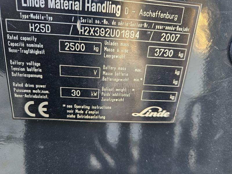 Linde H 25D   triplex 4.62