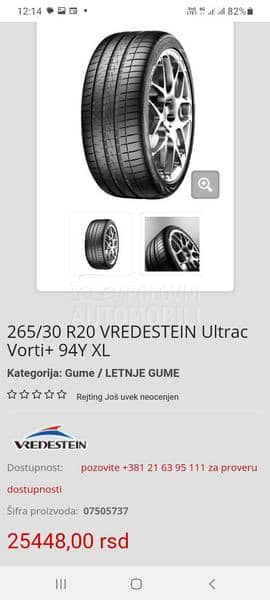 Vredestein 265/30 R20 Letnja