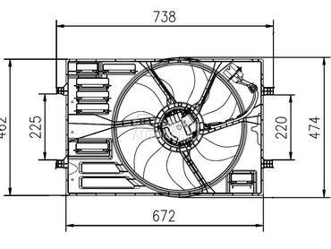 Ventilator motora visko za Volkswagen Touran od 2010. do 2015. god.