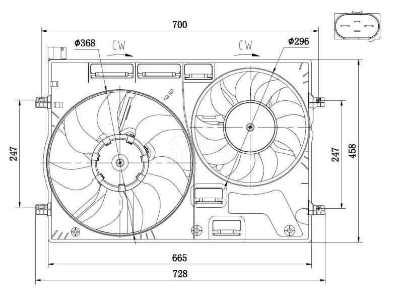 Ventilator motora visko