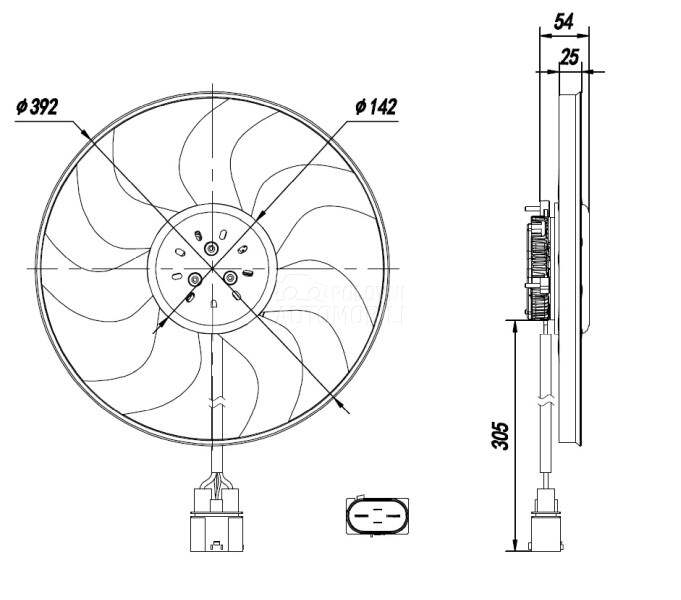 Ventilator motora visko