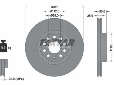 Kočioni disk za Volkswagen Passat od 2015. do 2017. god.