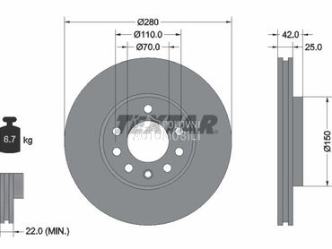 Kočioni disk za Opel Zafira od 2000. do 2005. god.