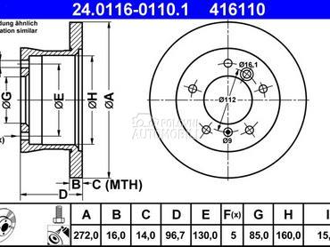 Kocioni disk ATE za Mercedes Benz G Klasa od 1989. do 2018. god.