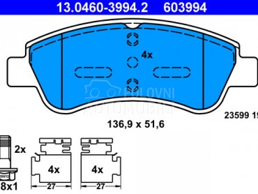 Kocione plocice za Peugeot 301 od 2012. do 2018. god.