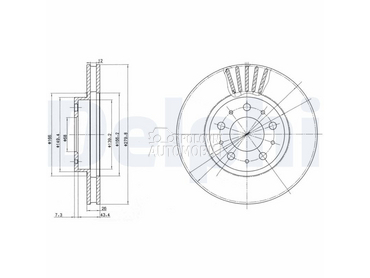 Kocioni disk DELPHI za Volvo C70 od 1998. do 2005. god.