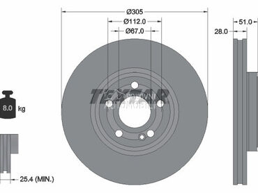 Kočioni disk za Mercedes Benz GLB Klasa od 2019. do 2023. god.