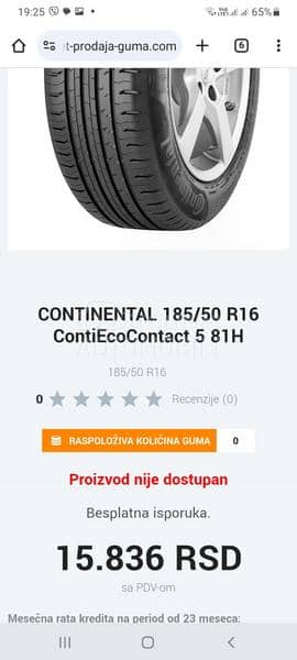 Continental 185/50 R16 Letnja