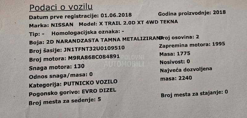 Nissan X-Trail TEKNA 2.0 XD 4WD