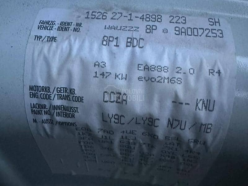 Audi A3 8P -  kompletan auto u delovima