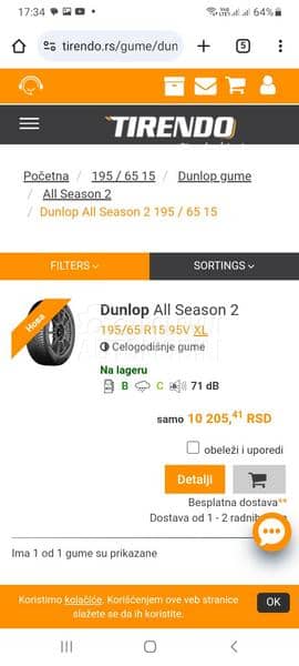 Dunlop 195/65 R15 Sve sezone