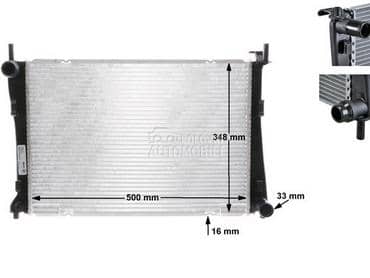Hladnjak motora Nov za Ford Fiesta od 2002. do 2008. god.
