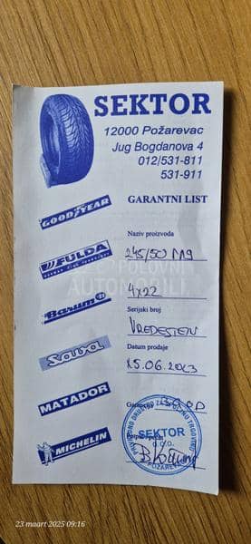 Vredestein 245/50 R19 Letnja