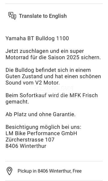 Yamaha BT 1100 Bulldog