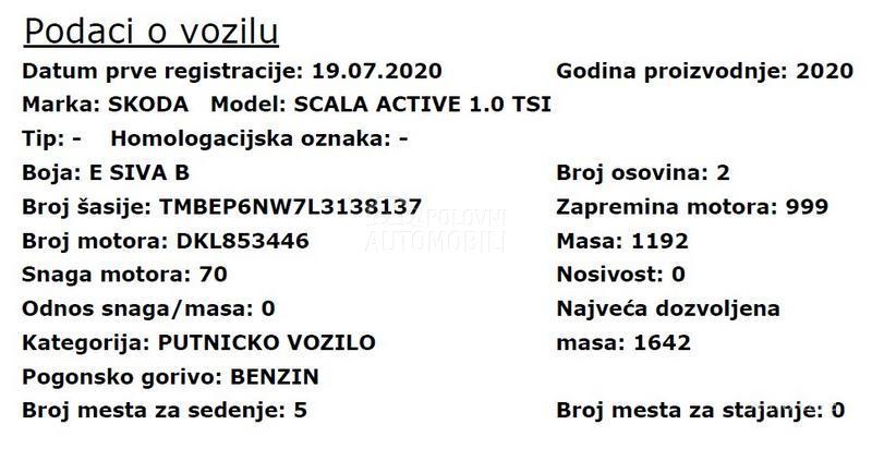 Škoda Scala 1.0 TSI 5MT